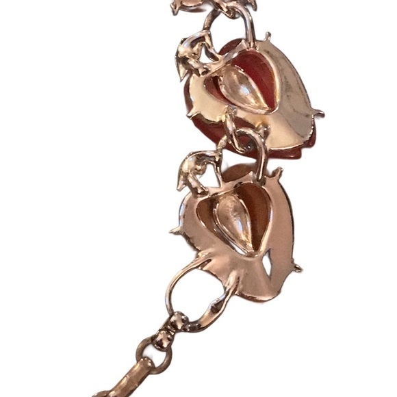 10$ VINTAGE Lisner statement necklace fruit Thermoset red brown book piece - Picture 13 of 14